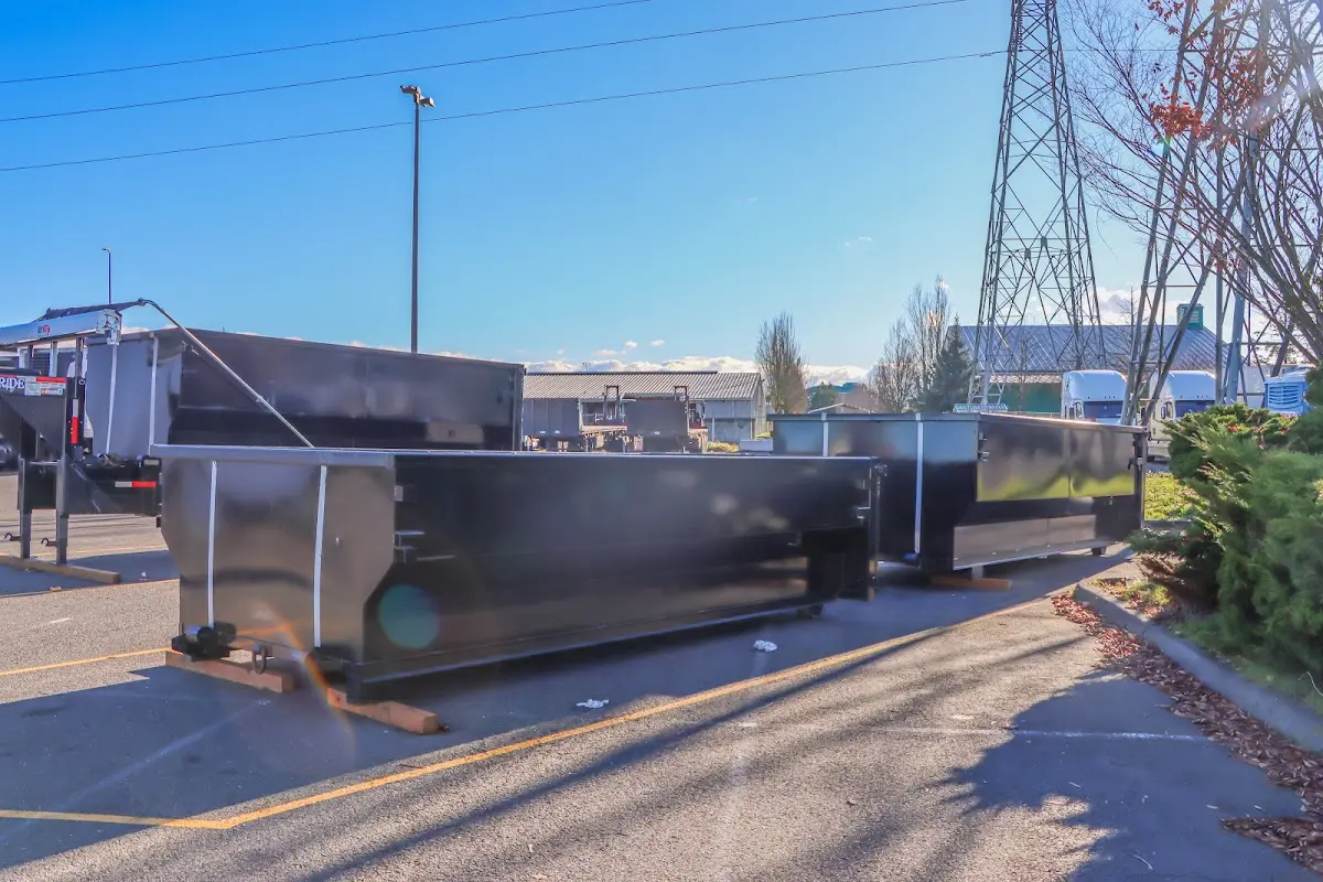 Roll-off dumpster ready for waste disposal at job site for 8 Yard Dumpster Rental in Vail